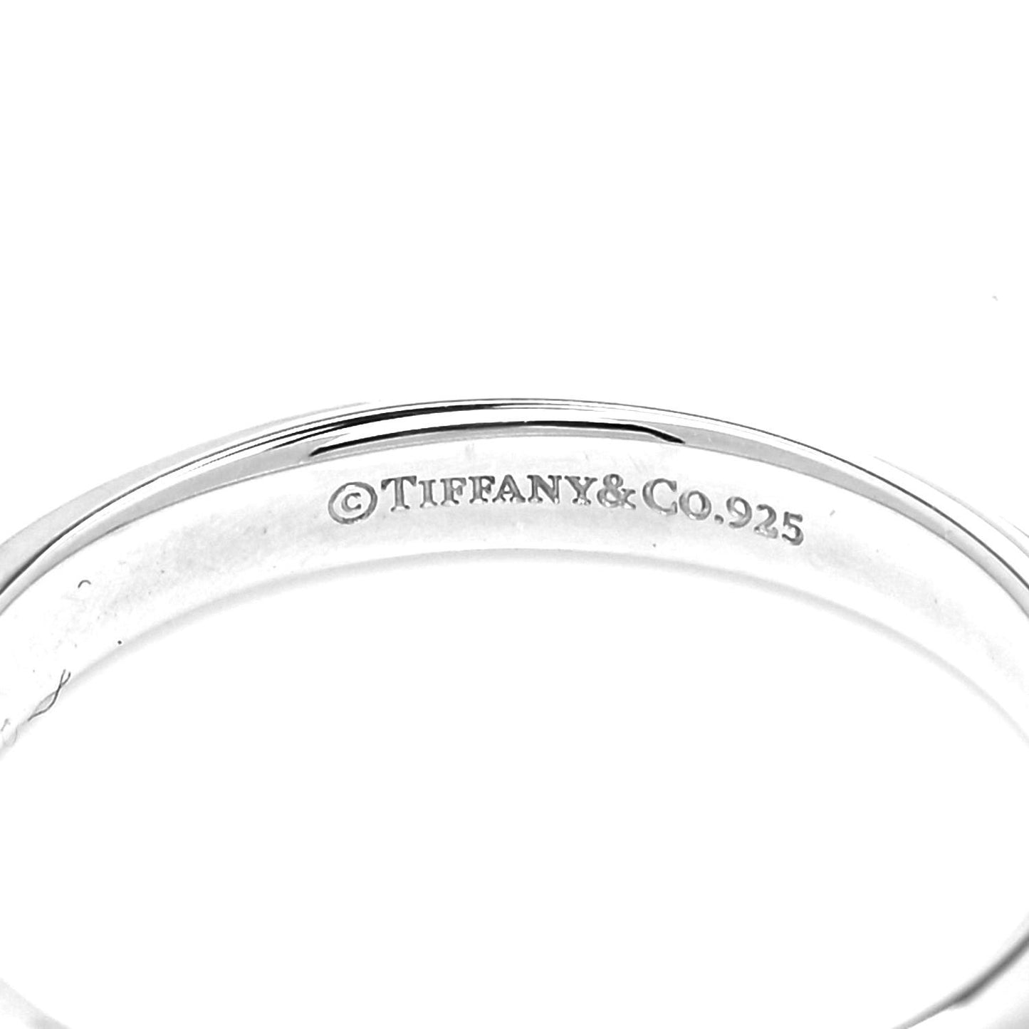 Sterling Silver Enamel Return to Tiffany Double Heart Ring Blue 58 8.5