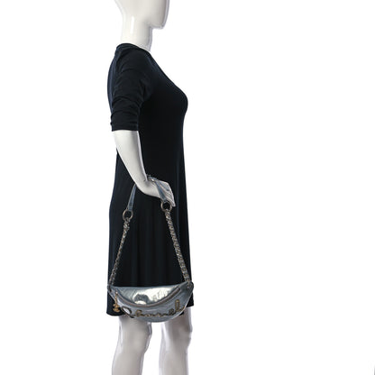 Chanel Metallic Crumpled Calfskin Chain 20s Signe Waist Bag Silver 2 of 11