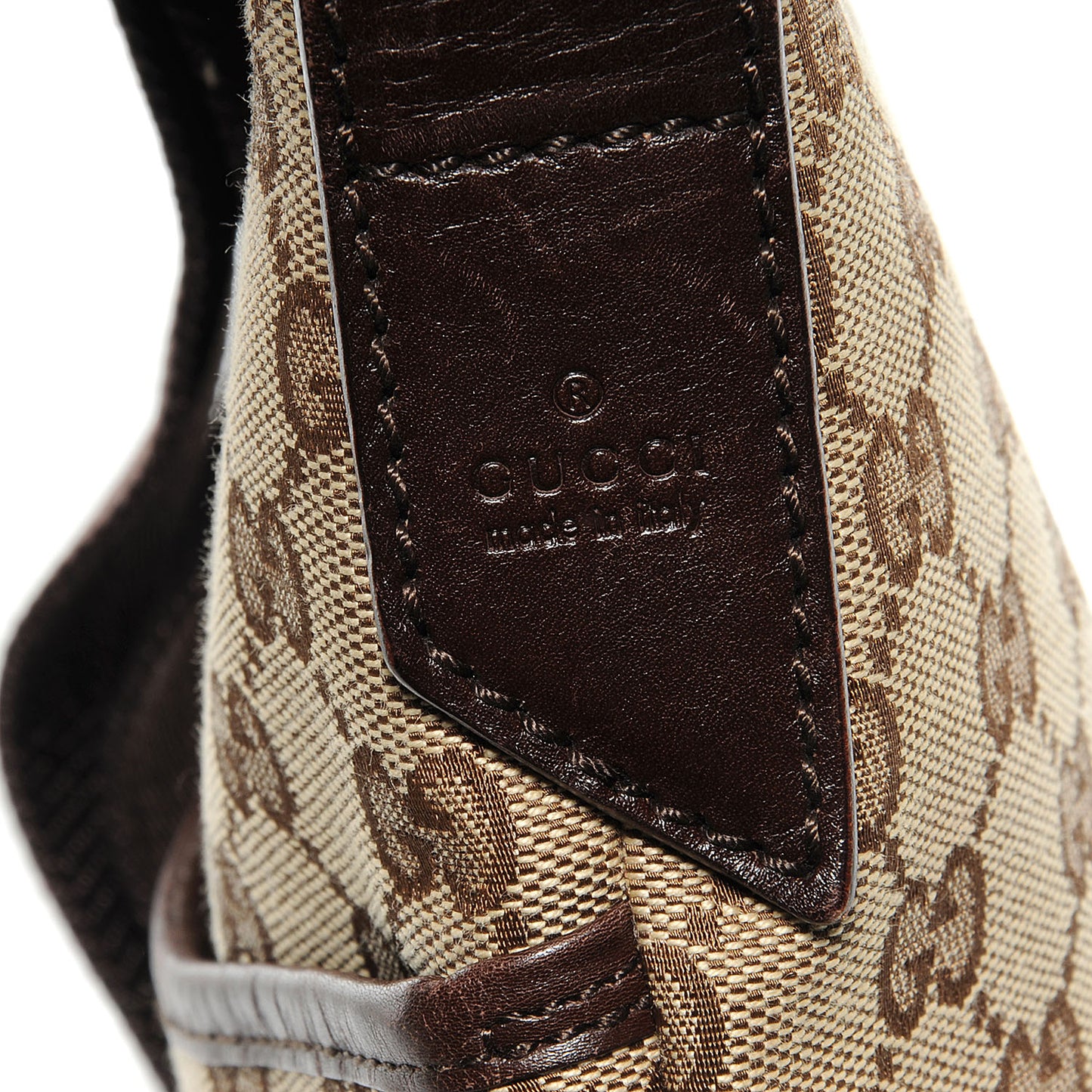 Monogram Calfskin Perforated Small Flat Messenger Bag Dark Brown