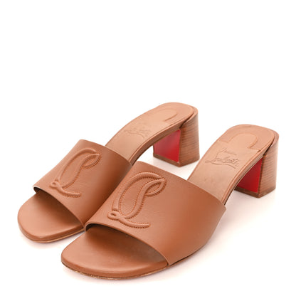 Christian Louboutin Calfskin Logo Embossed So CL 55 Mule 36 Cuoio 4 of 8