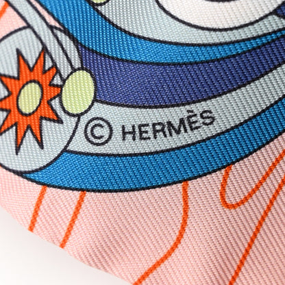 Hermes Silk Odyssey Twilly Rose Pale Bleu Jaune Soufre 4 of 4