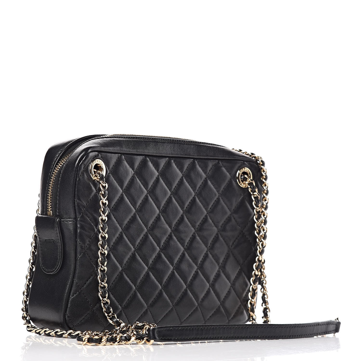 Chanel Lambskin Quilted Camera Case Black 3 of 10