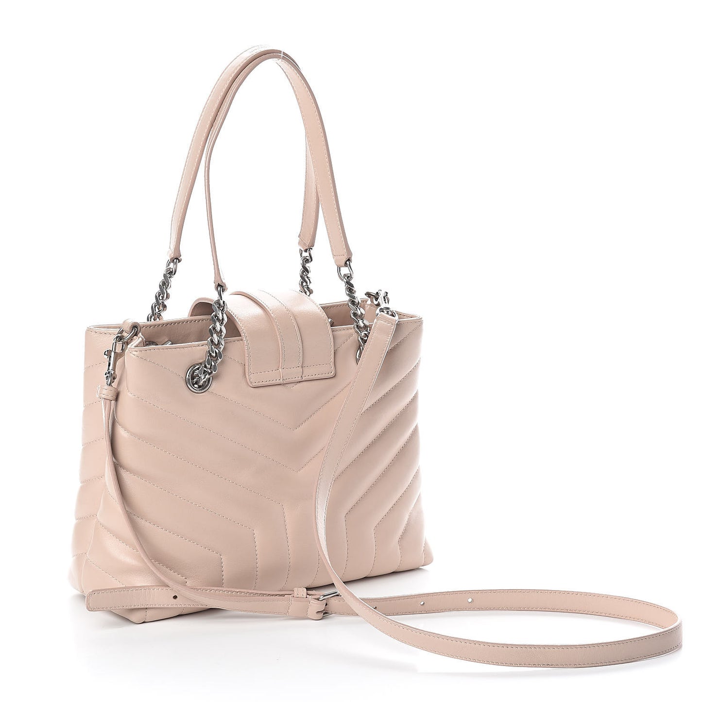 Calfskin Y Quilted Monogram Small Loulou Shopper Marble Pink