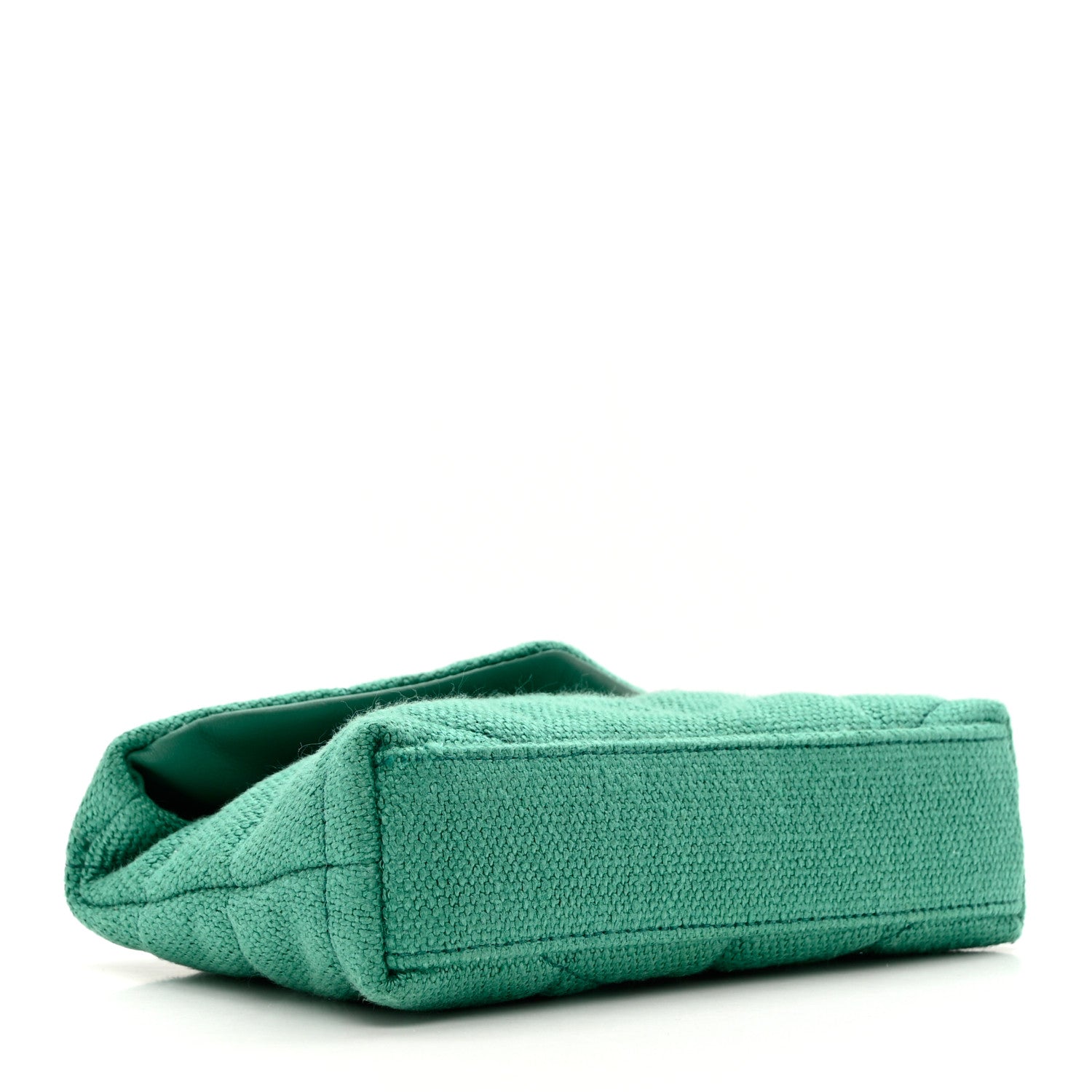 Saint Laurent Canvas Quilted Loulou Puffer Monogram Pouch Clutch Green 5 of 9