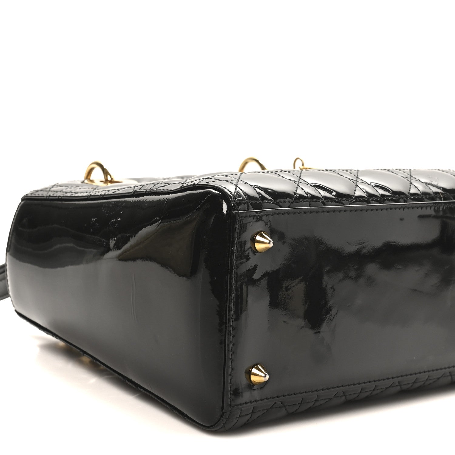Christian Dior Patent Cannage Medium Lady Dior Black 9 of 10