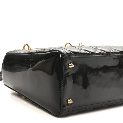 Christian Dior Patent Cannage Medium Lady Dior Black 9 of 10