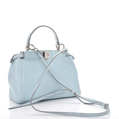 Fendi Nappa Mini Peekaboo Iconic Satchel Light Blue 3 of 12
