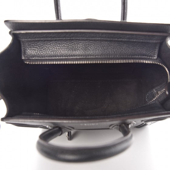Drummed Calfskin Nano Luggage Black