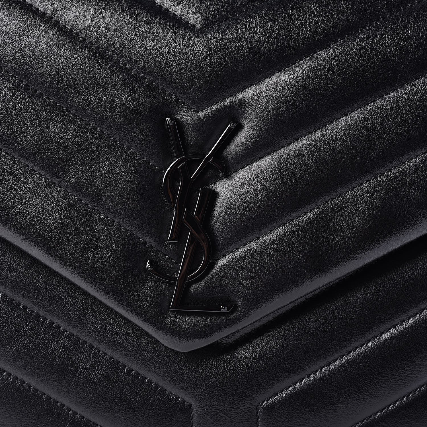 Saint Laurent Calfskin Y Quilted Monogram Medium Loulou Chain Satchel Black 10 of 10
