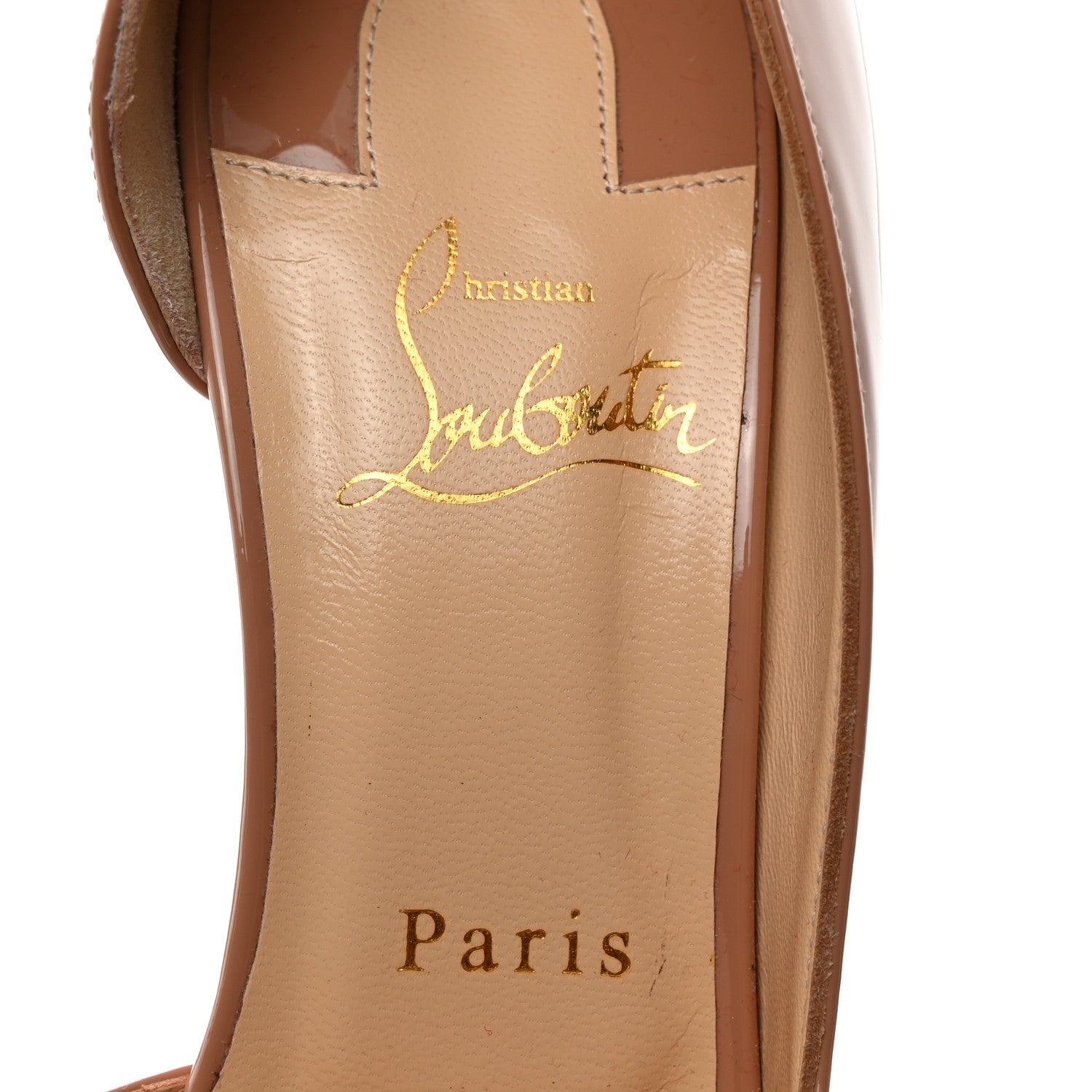 Christian Louboutin Patent Iriza 100 Pumps 38.5 Nude 6 of 8