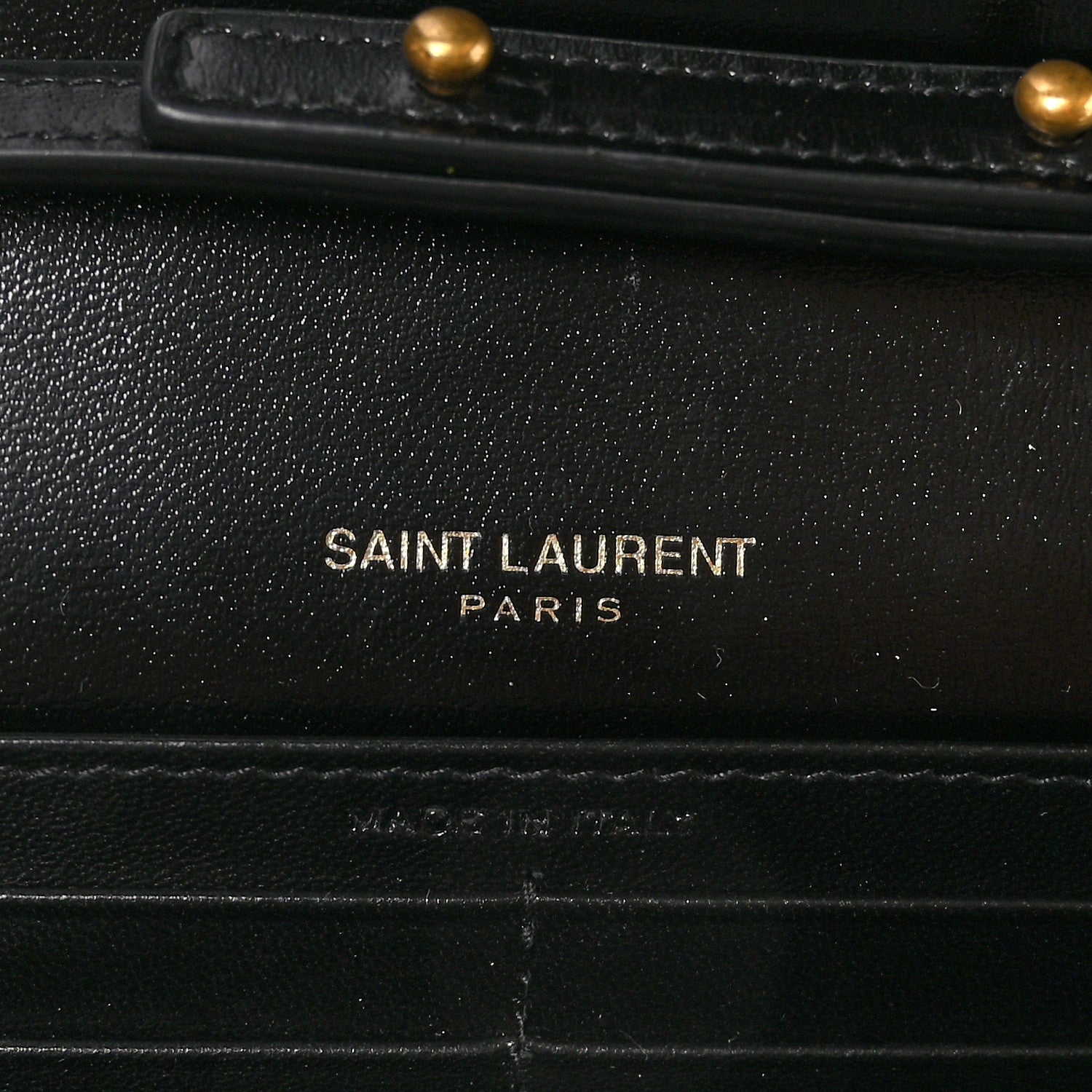 Saint Laurent Glossy Calfskin Monogram Chain Wallet Black 6 of 9