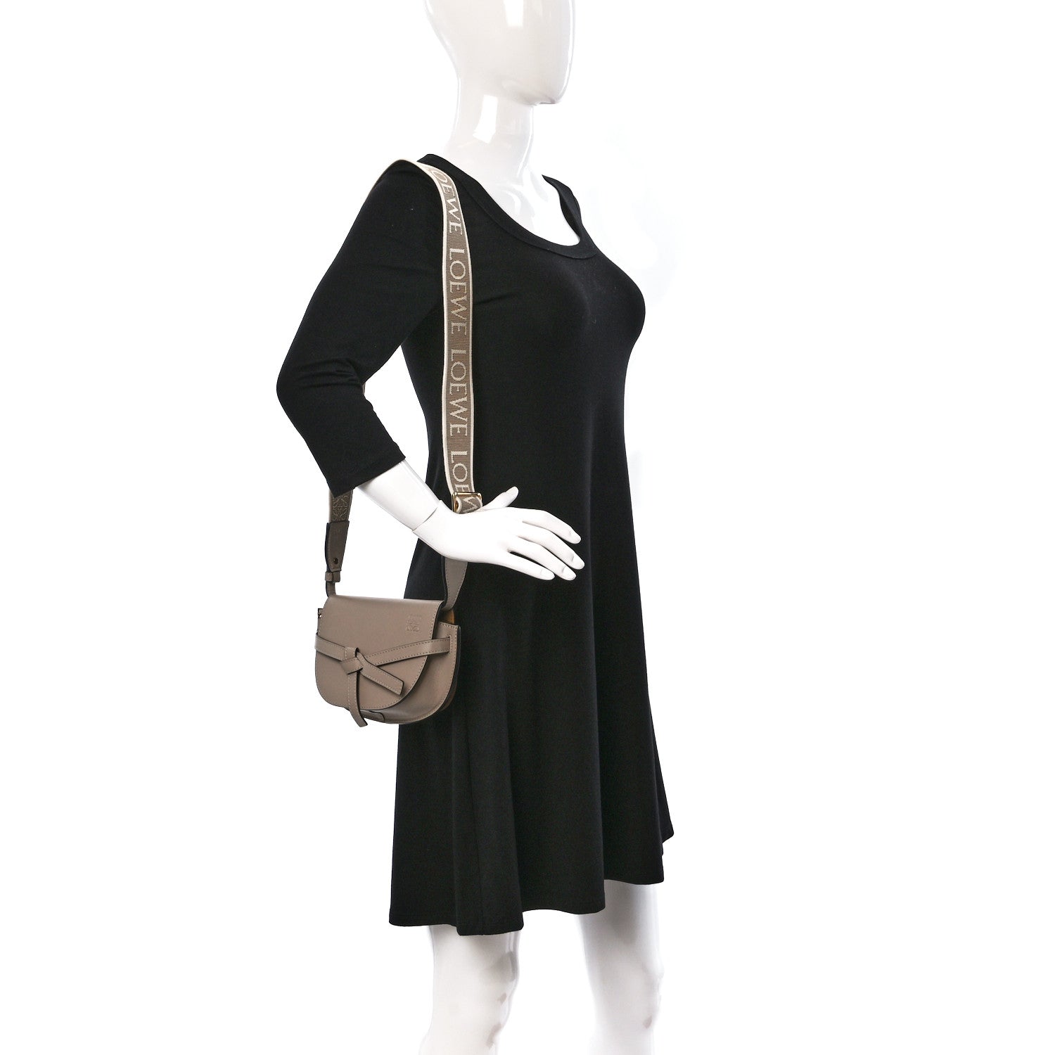 Loewe Calfskin Jacquard Mini Gate Dual Bag Sand 2 of 8