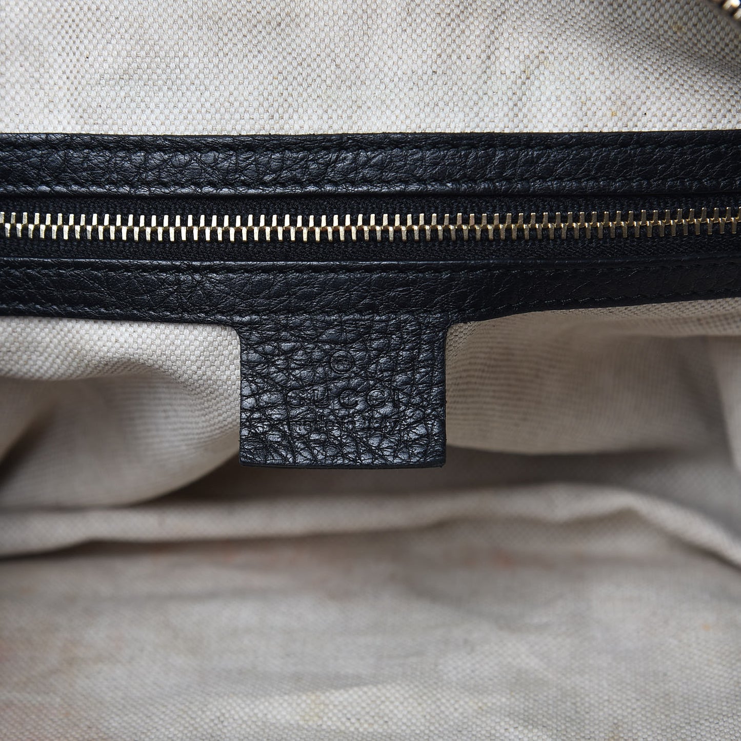 Calfskin Vintage Web Medium Boston Black