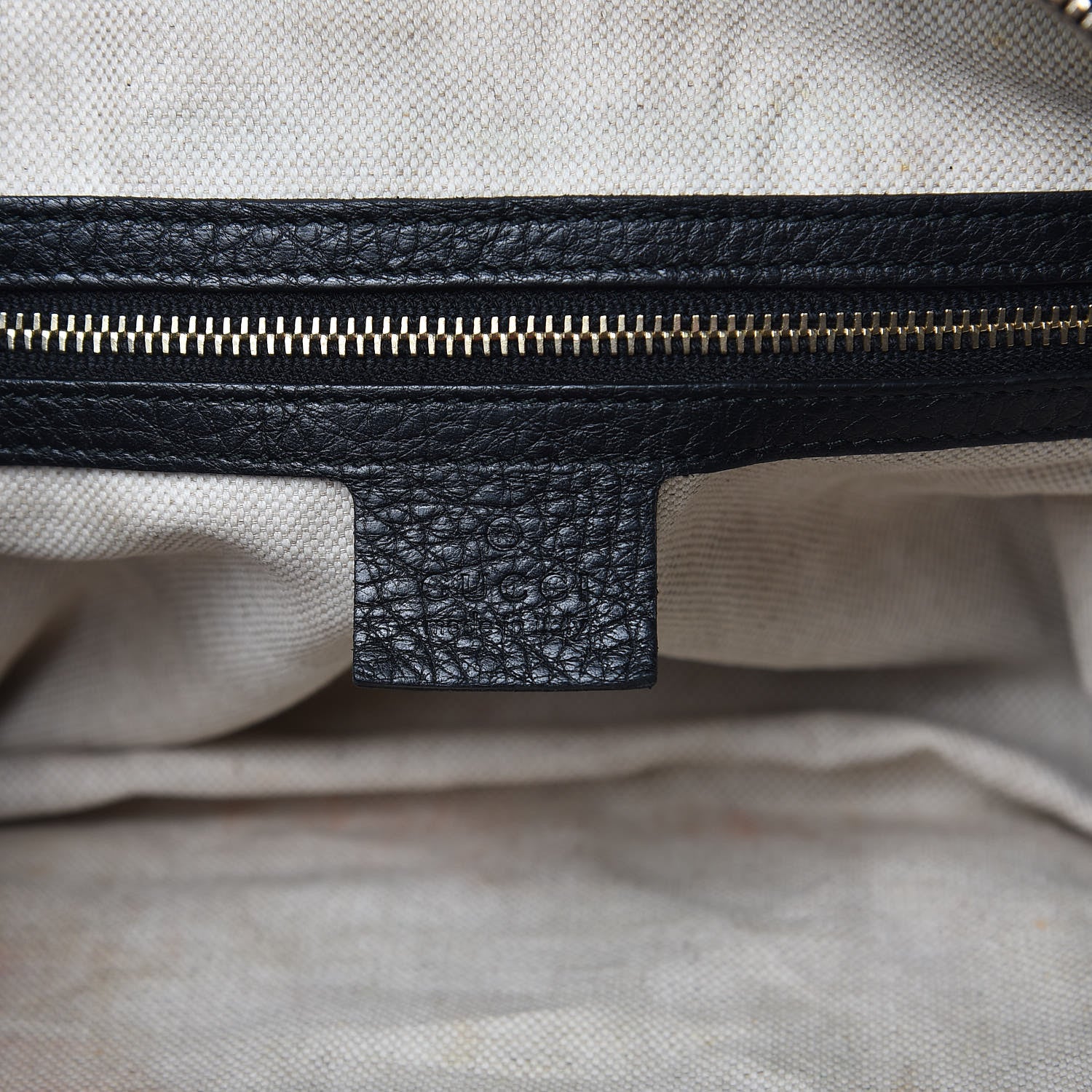Gucci Calfskin Vintage Web Medium Boston Black 6 of 21