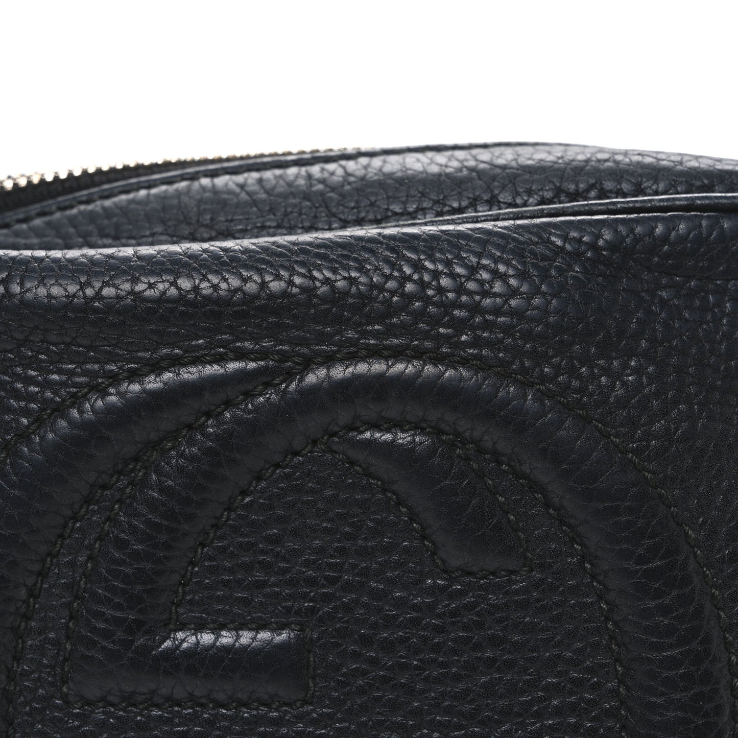 Pebbled Calfskin Small Soho Disco Bag Black