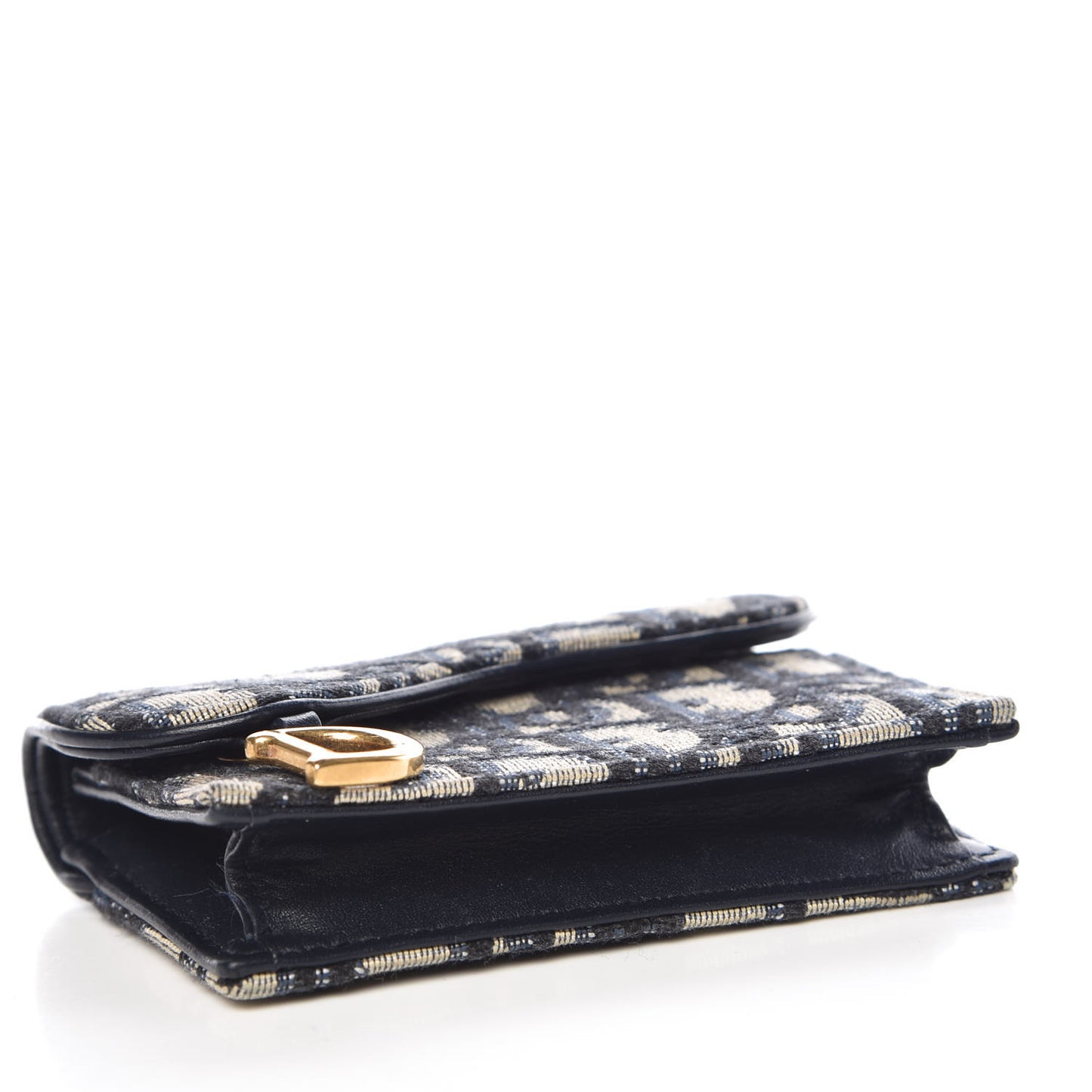 Oblique Saddle Card Holder Blue