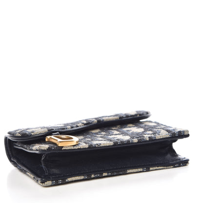 Christian Dior Oblique Saddle Card Holder Blue 4 of 8