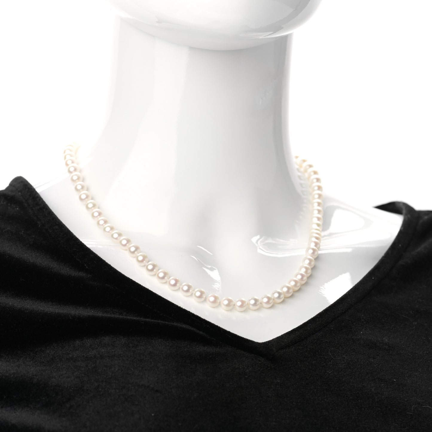 18K Yellow Gold Akoya Pearl 6-6.5mm Strand Necklace