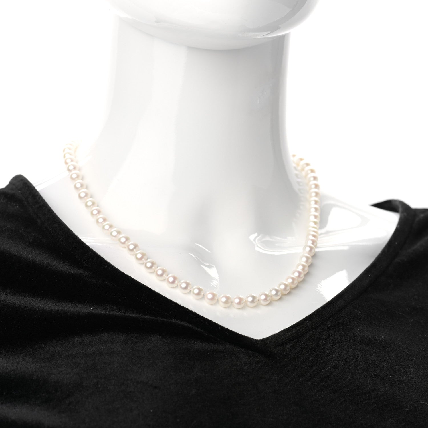 Mikimoto 18K Yellow Gold Akoya Pearl 6-6.5mm Strand Necklace 2 of 4