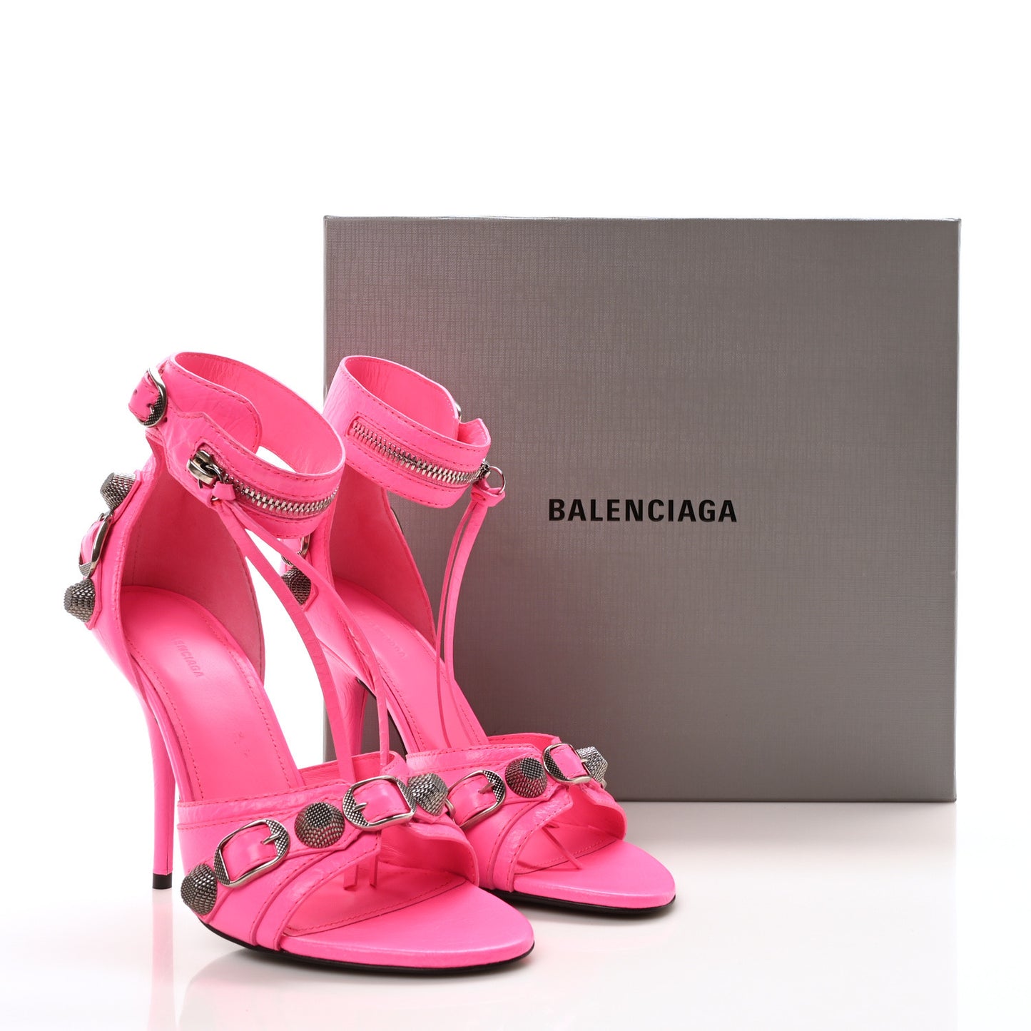 Agneau Arena Cagole 110mm Sandals 36 Fluo Pink