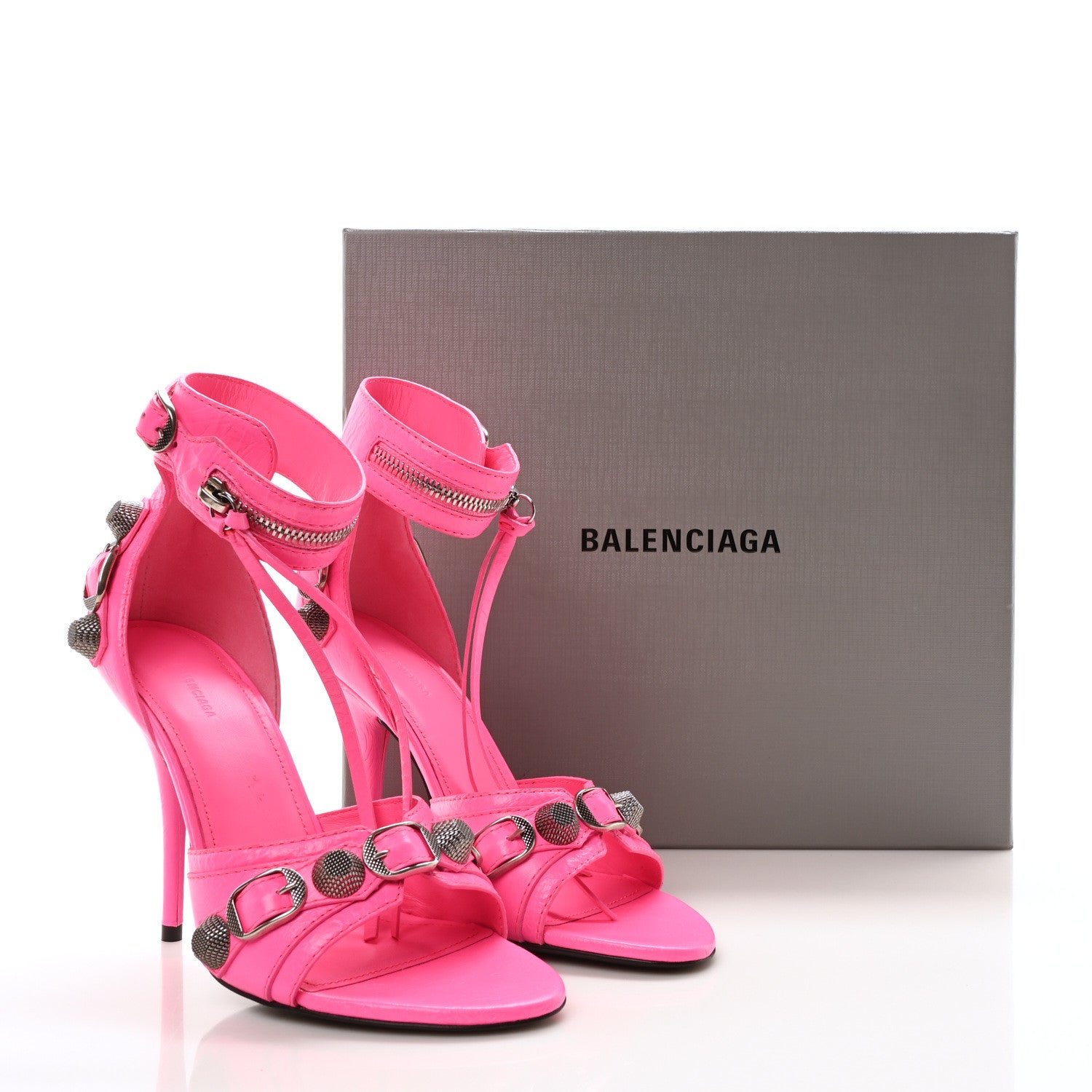 Balenciaga Agneau Arena Cagole 110mm Sandals 36 Fluo Pink 9 of 9