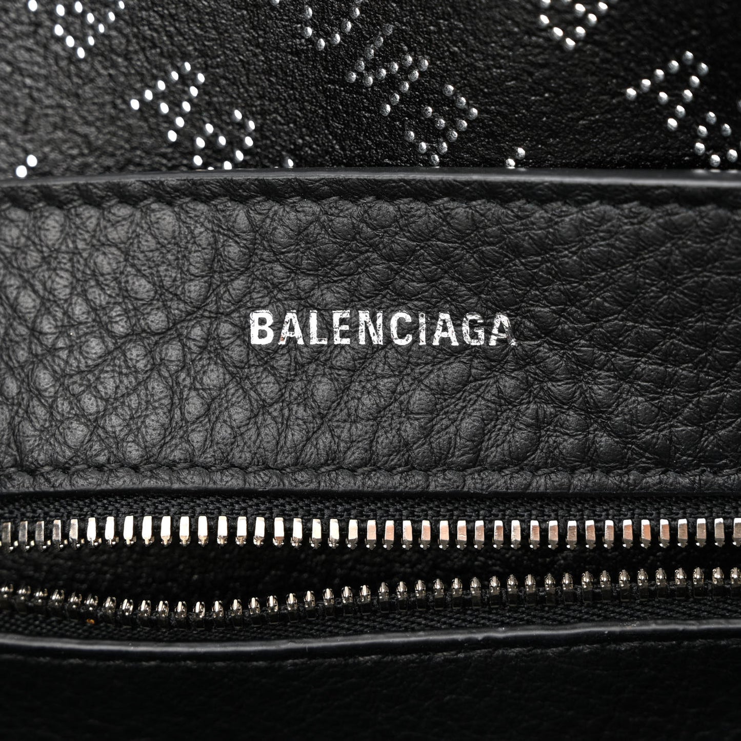 Smooth Calfskin Logo Perforated XXS Everyday Tote Black