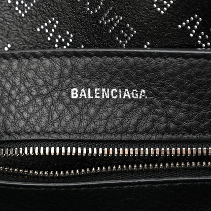 Balenciaga Smooth Calfskin Logo Perforated XXS Everyday Tote Black 6 of 12