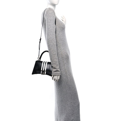 Balenciaga X ADIDAS Shiny Box Calfskin Small Hourglass Top Handle Bag Black White 2 of 10