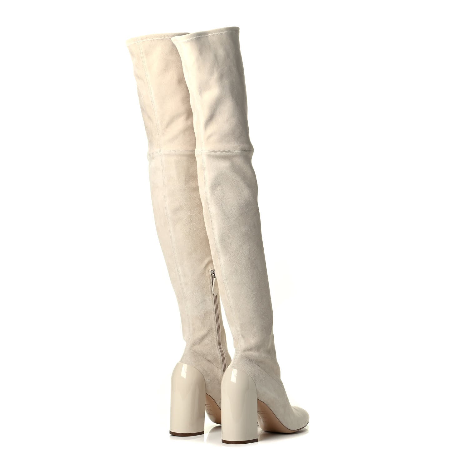 Hermes Suede Goatskin Over The Knee Boots 39.5 Craie 7 of 8