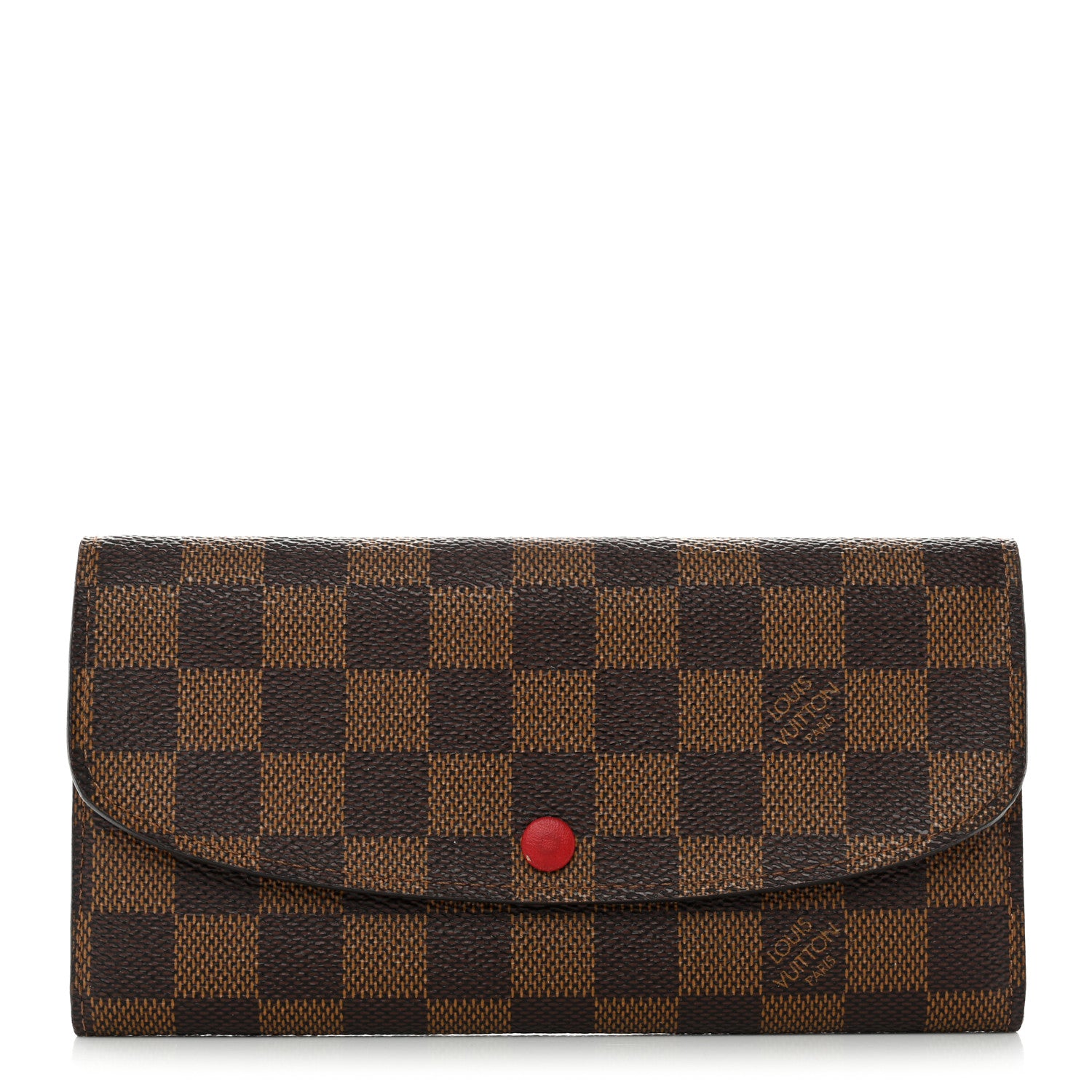 Louis Vuitton Damier Ebene Emilie Wallet Red 1 of 12