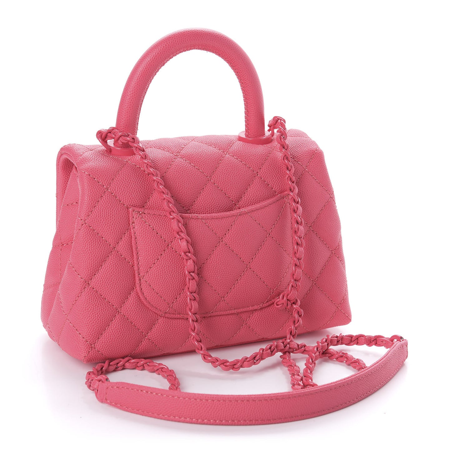 Caviar Quilted Incognito Extra Mini Coco Handle Flap Pink