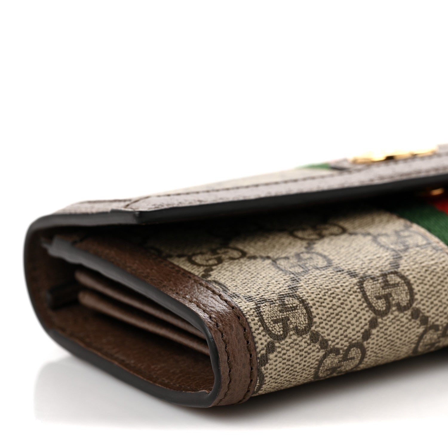 Gucci GG Supreme Monogram Web Ophidia Continental Wallet Brown 8 of 10