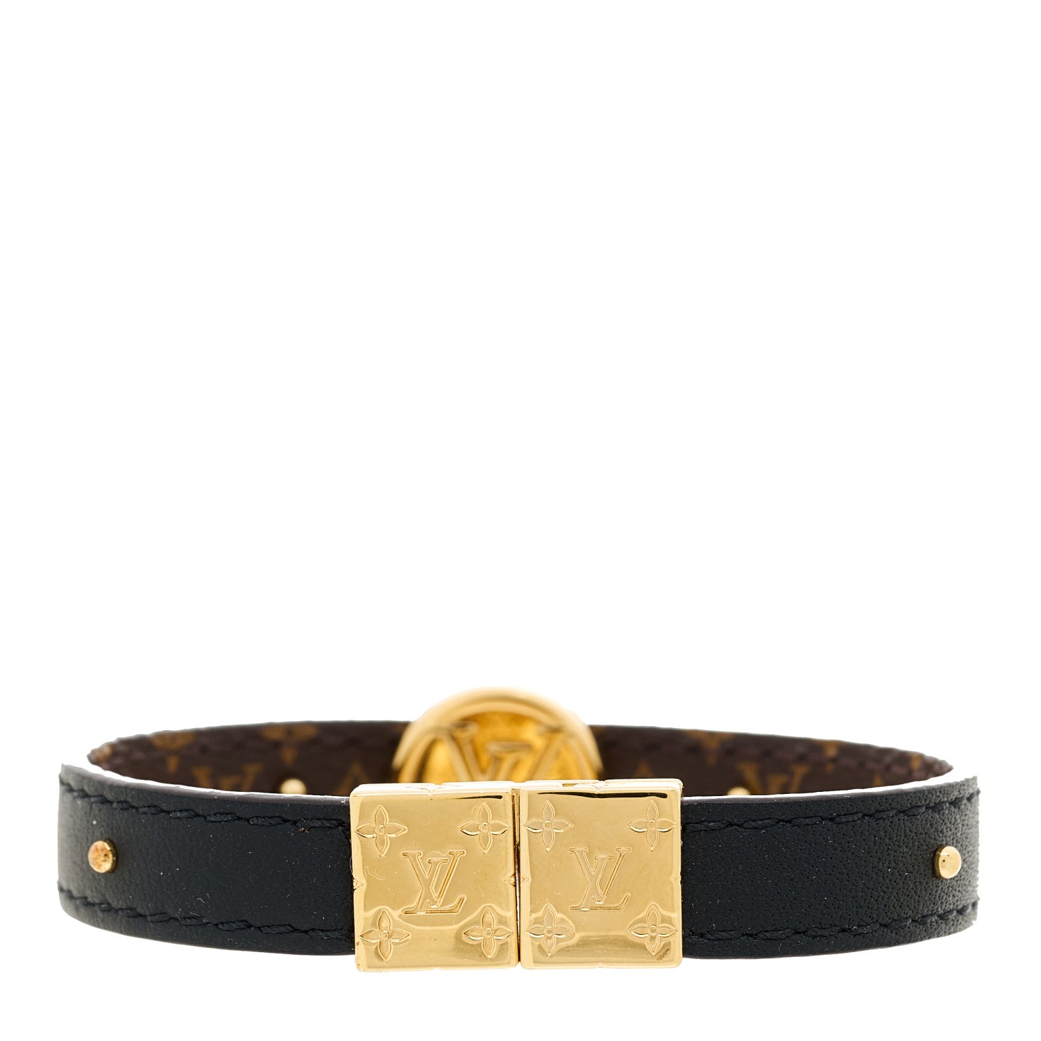 Louis Vuitton Monogram LV Circle Reversible Bracelet Black 4 of 8