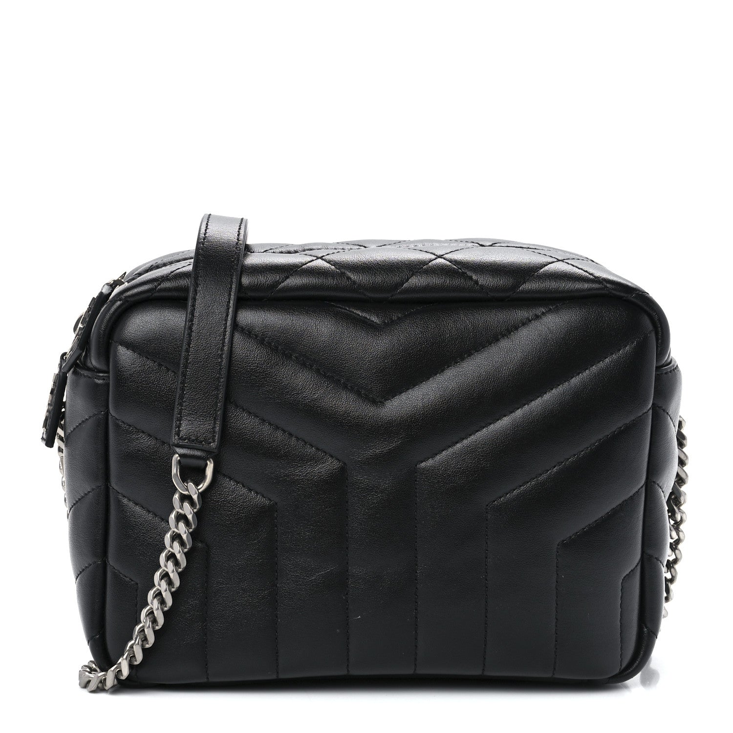 Saint Laurent Calfskin Y Quilted Monogram Small Loulou Bowling Bag Black 1 of 11