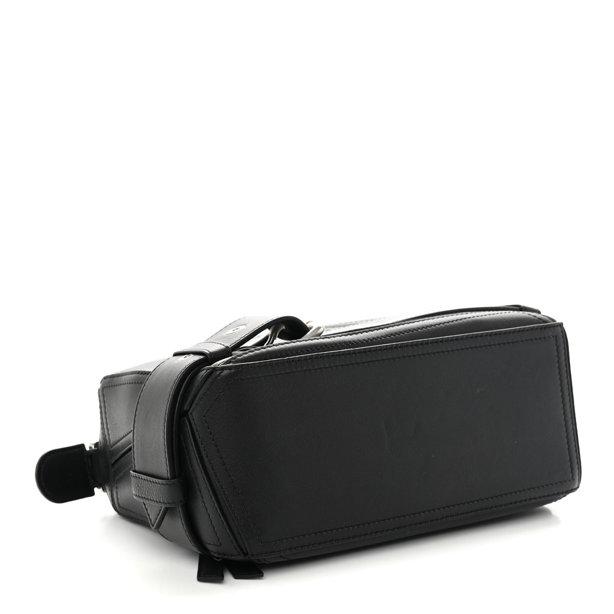 Shiny Calfskin Small Puzzle Biker Bag Black