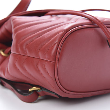 Gucci Calfskin Matelasse GG Marmont Flap Backpack Hibiscus Red 8 of 11