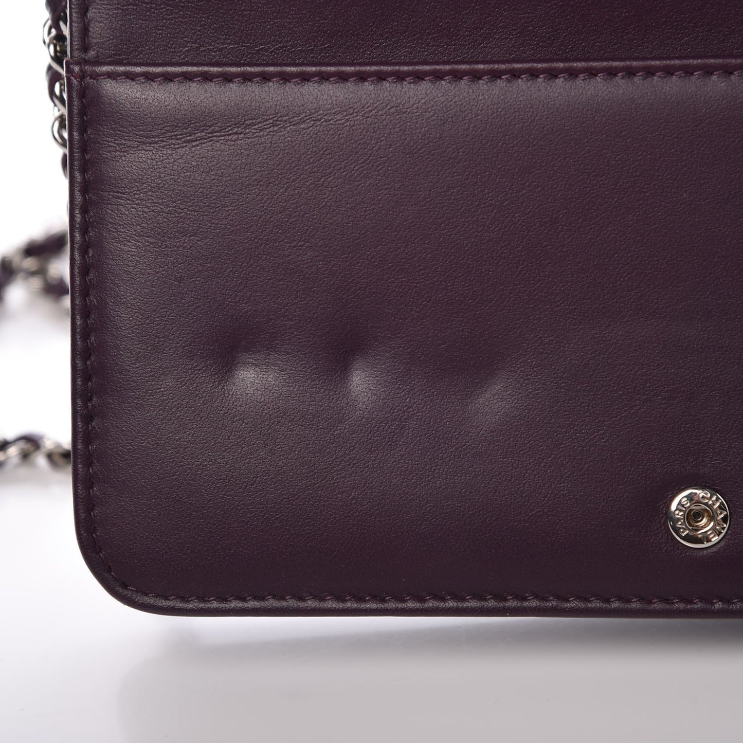 Caviar Quilted Diamond CC Wallet On Chain WOC Dark Purple
