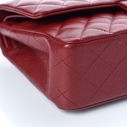 Chanel Iridescent Caviar Quilted Medium Double Flap Burgundy 5 of 12
