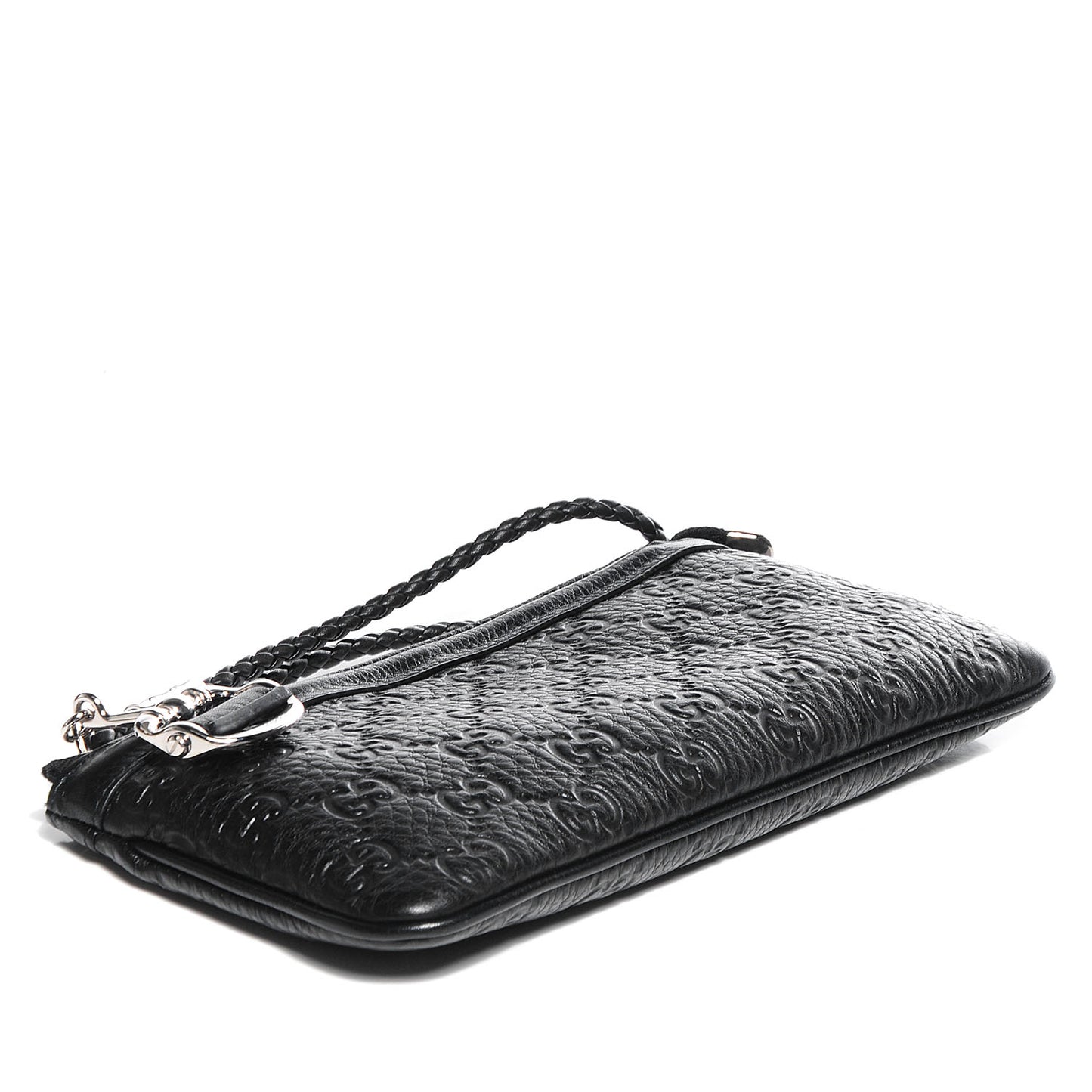 Guccissima Horsebit Detail Wristlet Black