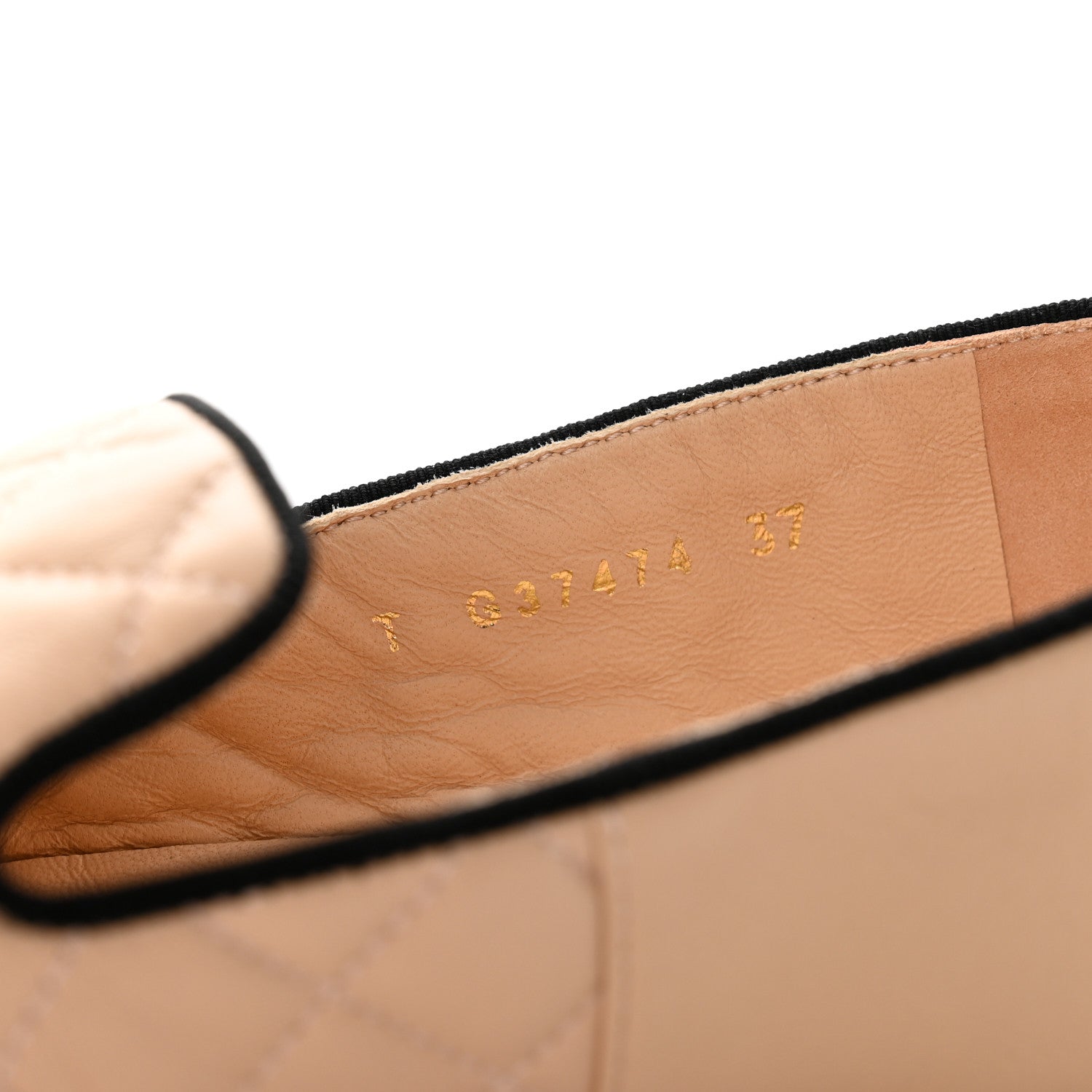 Chanel Lambskin Quilted Cap Toe Slipper With Pouch 37 Beige Black 9 of 14
