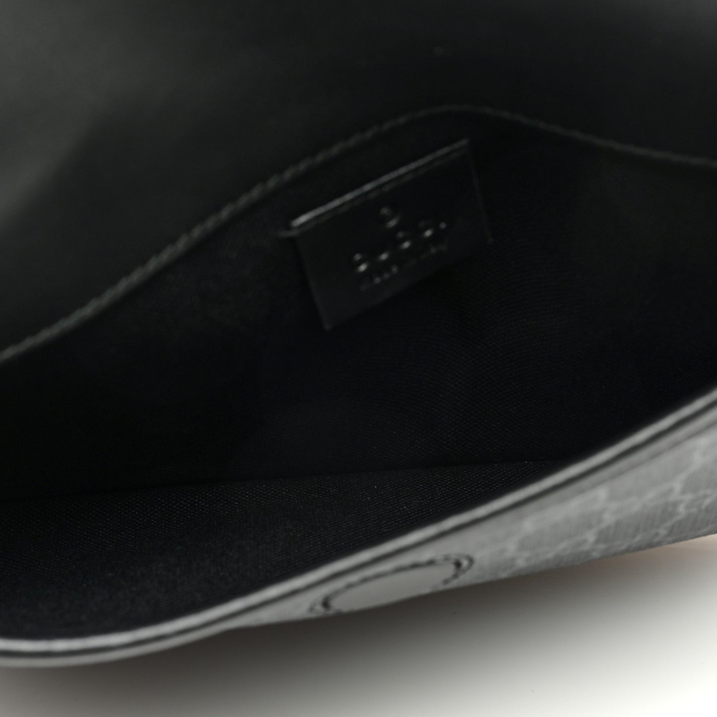 GG Supreme Monogram Web Slim Belt Bag Black Grey
