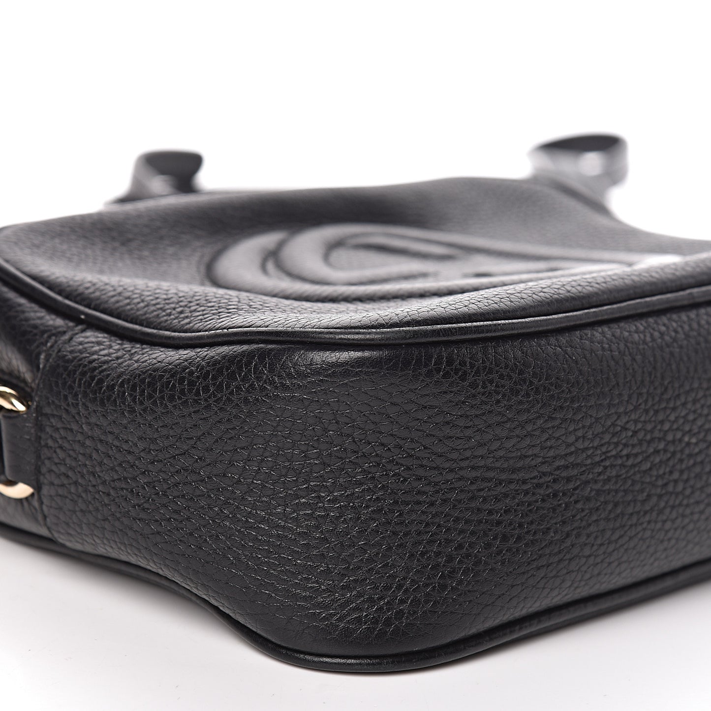 Pebbled Calfskin Small Soho Disco Bag Black