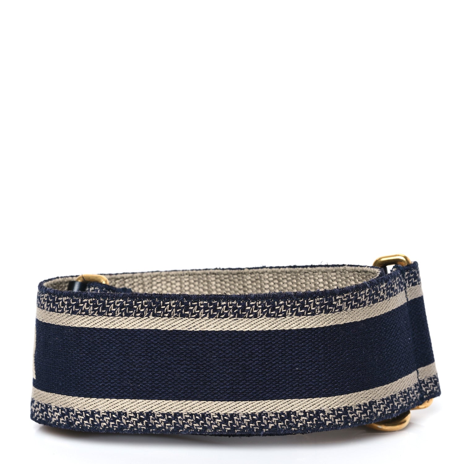 Christian Dior Canvas Embroidered Shoulder Strap Blue 2 of 5