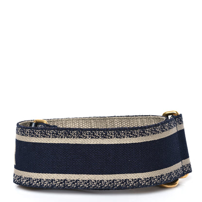 Christian Dior Canvas Embroidered Shoulder Strap Blue 2 of 5