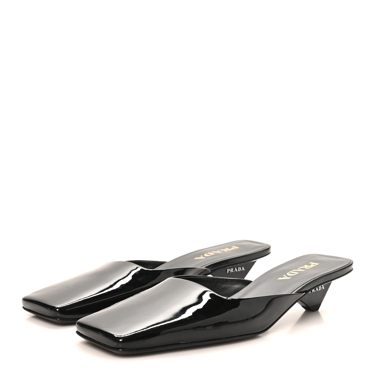 Prada Vernice Modellerie Mules 39 Black 4 of 8