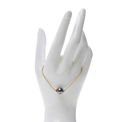 David Yurman 18K Yellow Gold Diamond Tahitian Pearl Solari Single Station Adjustable Bracelet Grey 2 of 4