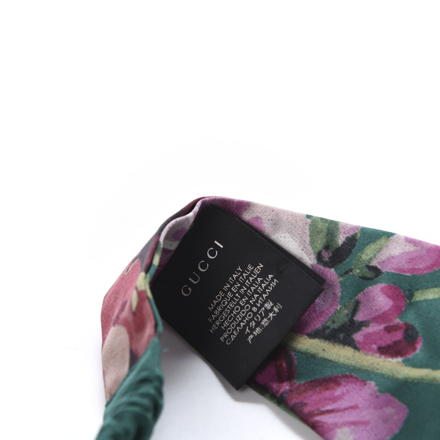 Gucci Silk Blooms Print Duchesse Headband Grass 4 of 8