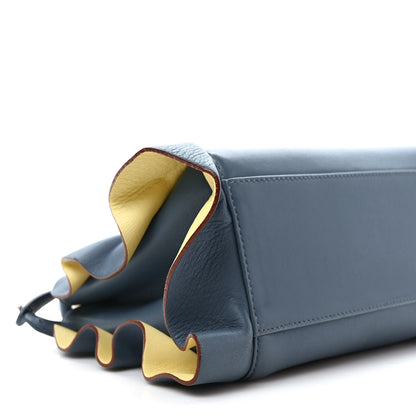 Fendi Nappa Bi-Color Mini Waves Peekaboo Iconic Satchel Ceruleo Banana 7 of 8