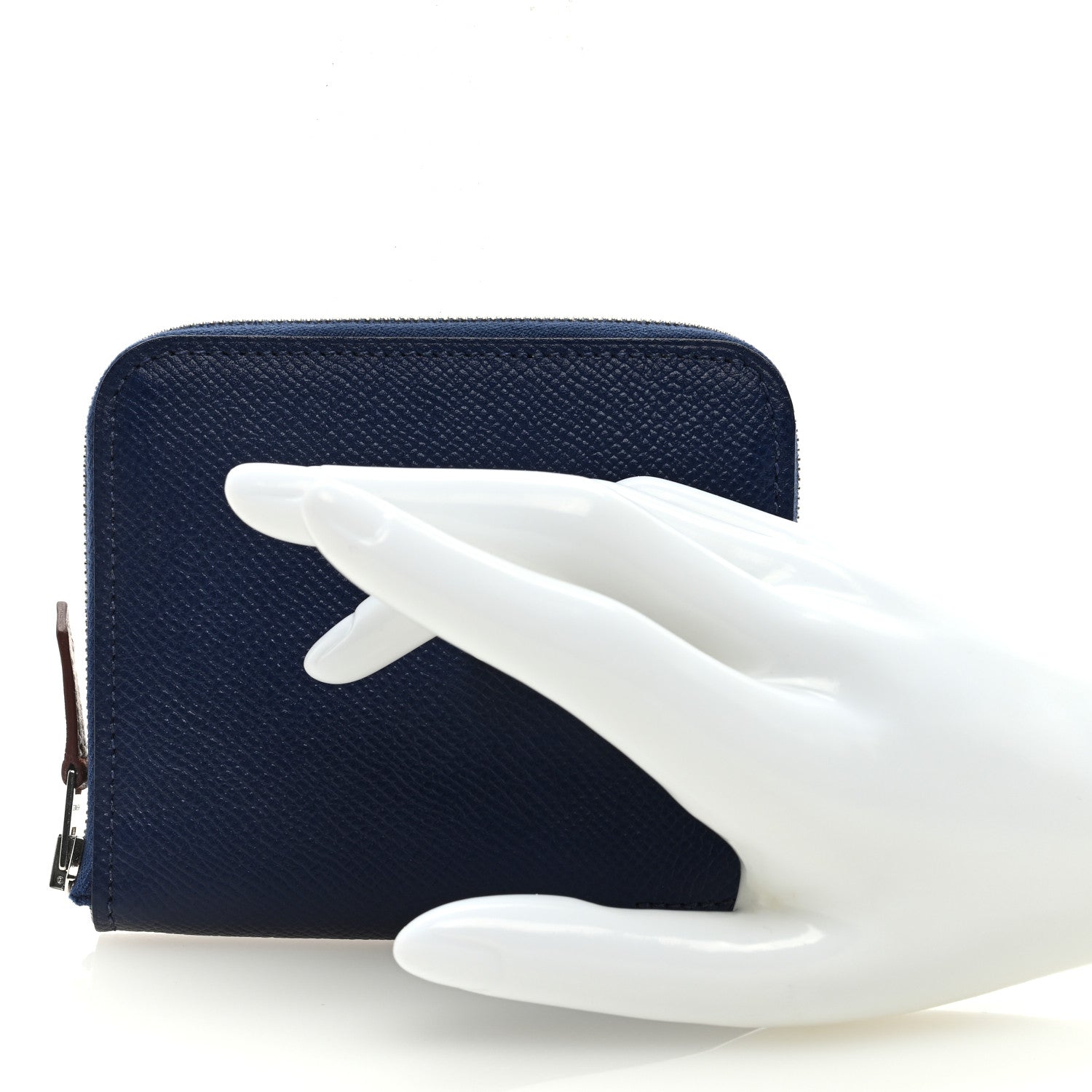 Hermes Epsom Silk'In Compact Wallet Bleu Saphir 2 of 6