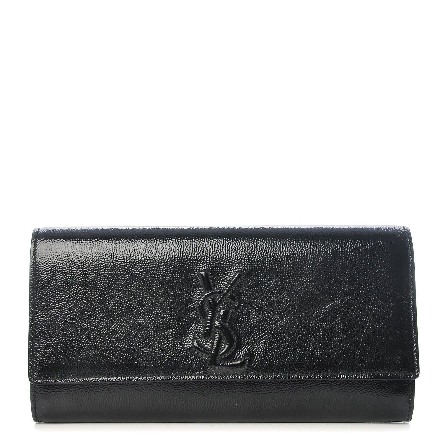 Saint Laurent Textured Patent Monogram Small Belle De Jour Clutch Black 1 of 7